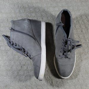 Casalon Size 11M Grey Leather 3" Wedge Lift Sneakers